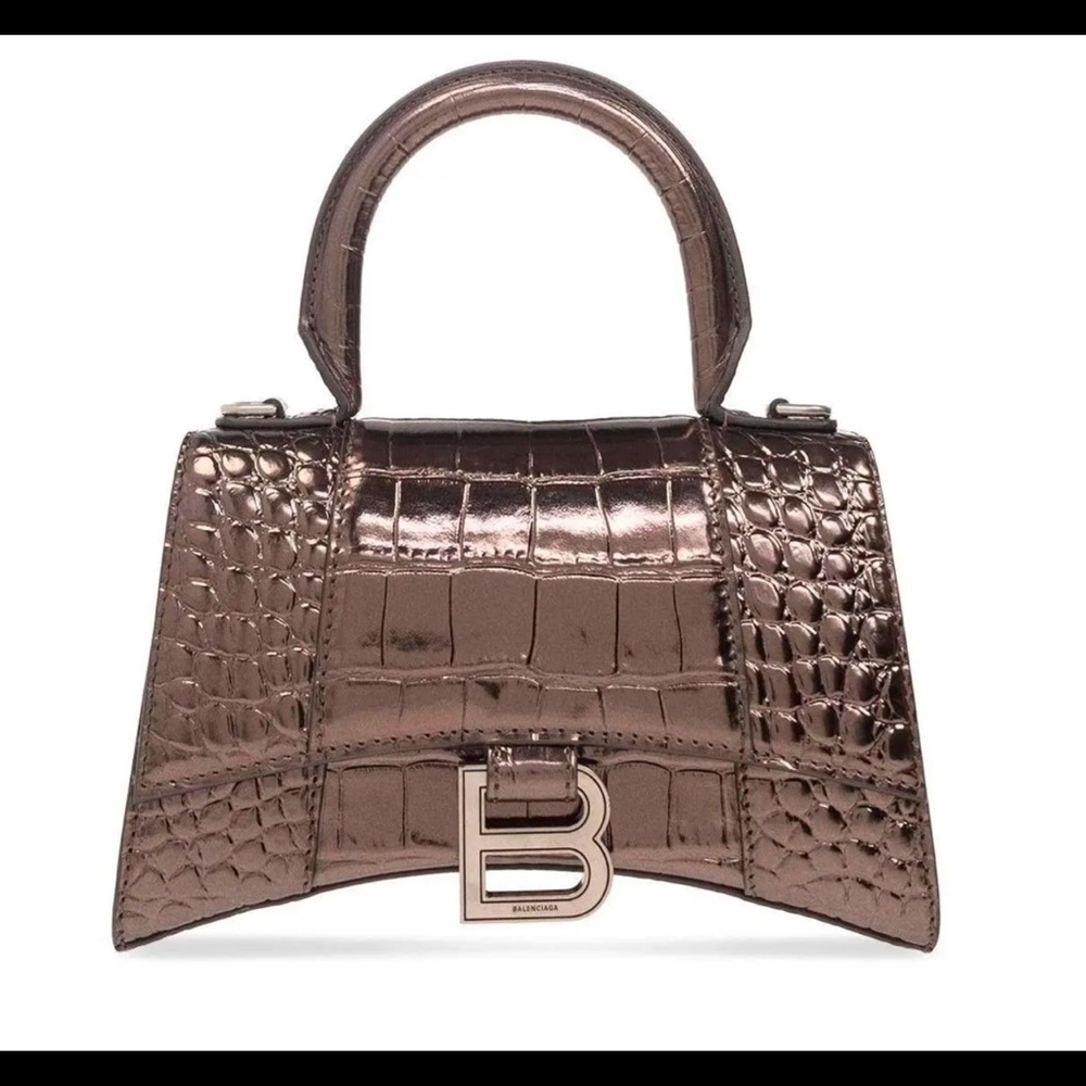 Balenciaga Bronze Croc-Embossed Mini Bag